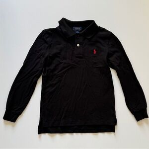 Polo by Ralph Lauren Kids Black Long Sleeve Polo - Size 6